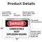 Signmission Combustible Dust Explosion Hazard Danger Sign, Aluminum, 14in W x 10in L, 2PK OS-2PACK-DS-A-1014-L-1831 - alternate 3